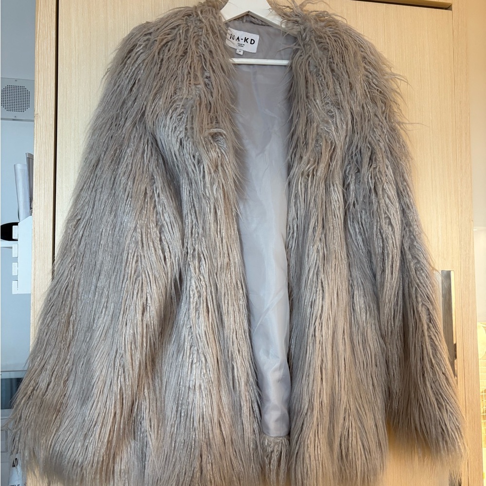 Women's Faux Fur Jacket - Gray